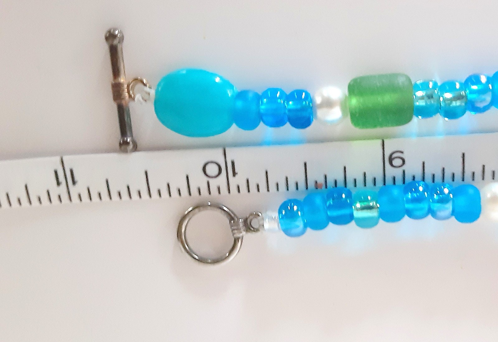 Handmade Sister Friends Sea Glass Nautical Charm Beaded Ankle Bracelet Set (Two)