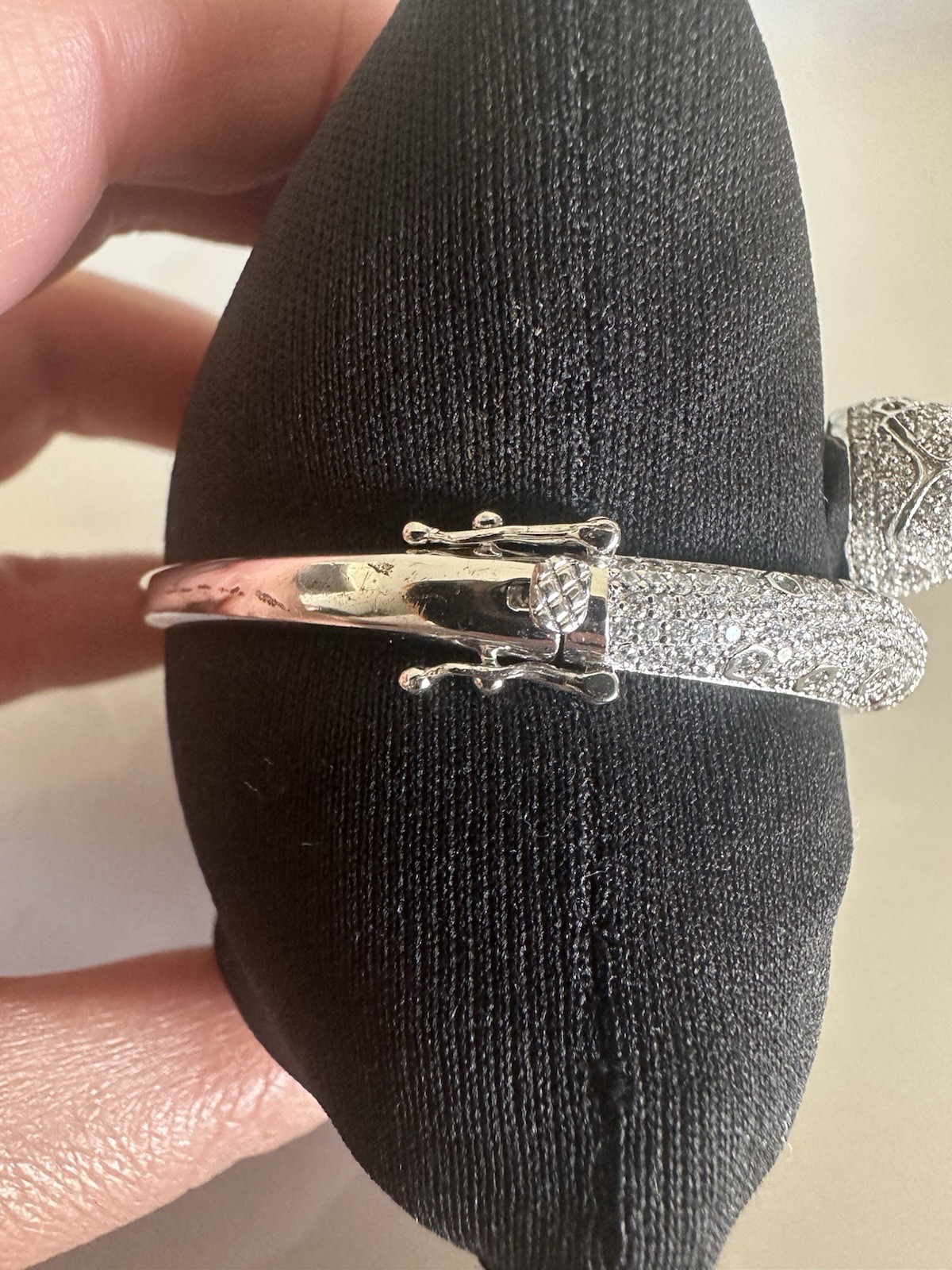 Bracelet 925 Silver Double Head Panther Stone Zirconia