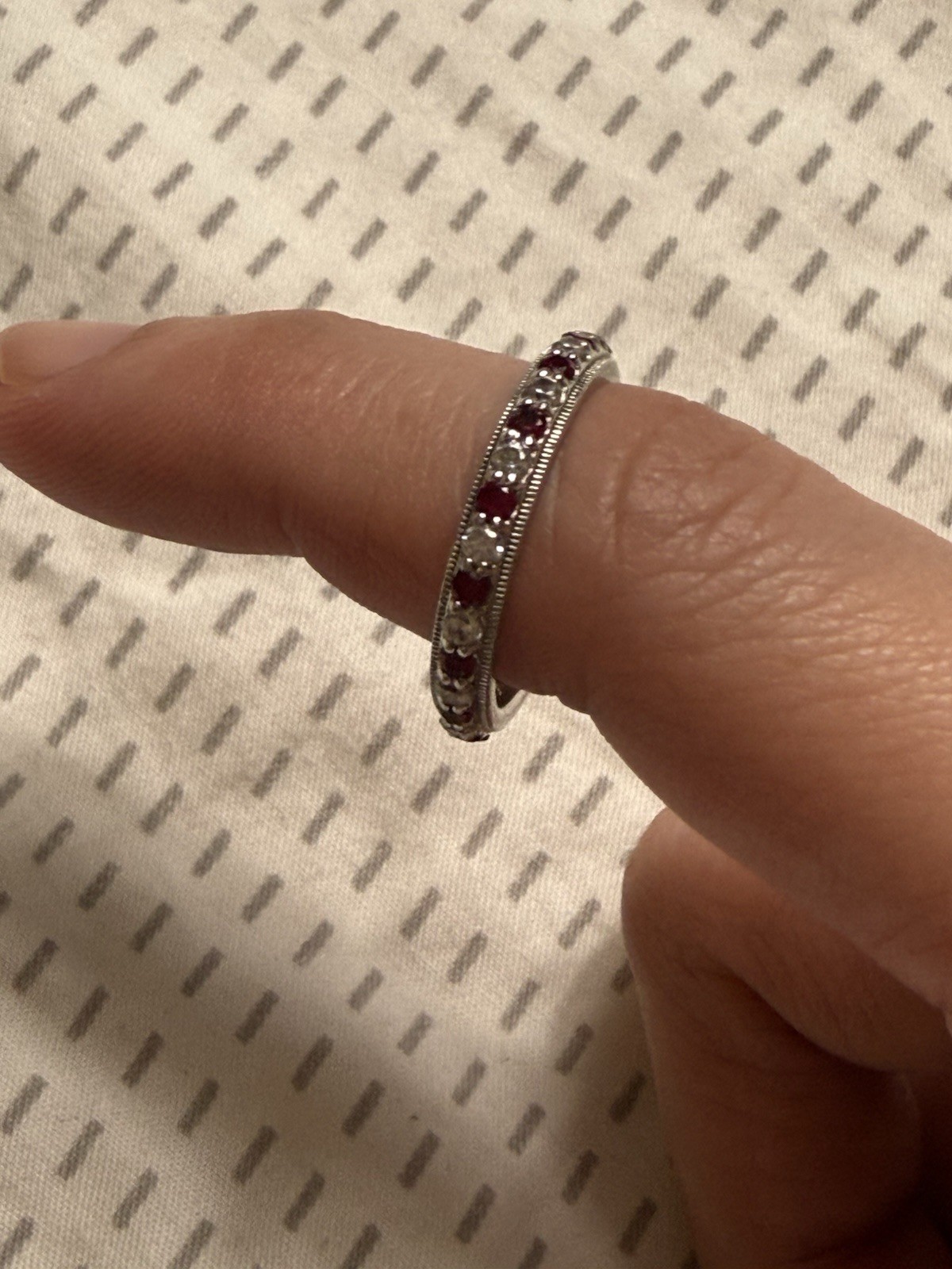 Tacori CZ 925 sybthetic ruby & cubic zirconia eternity band In very good