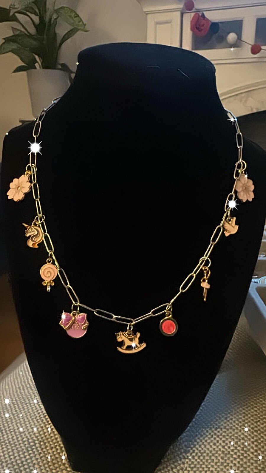 “It’s A Girl“ Gold Plated Stainless Steel Paperclip Cable Necklace