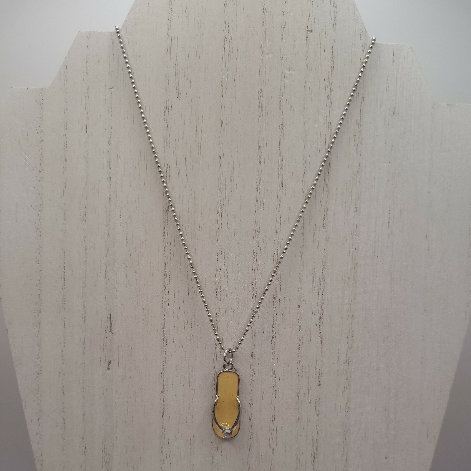 Flip-flop Beach Sandal Necklace Charm Pendant Summer Jewelry Yellow