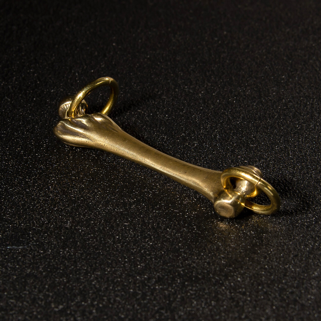 Brass Bone Necklace Pendants Keychain Charm with Jump Ring