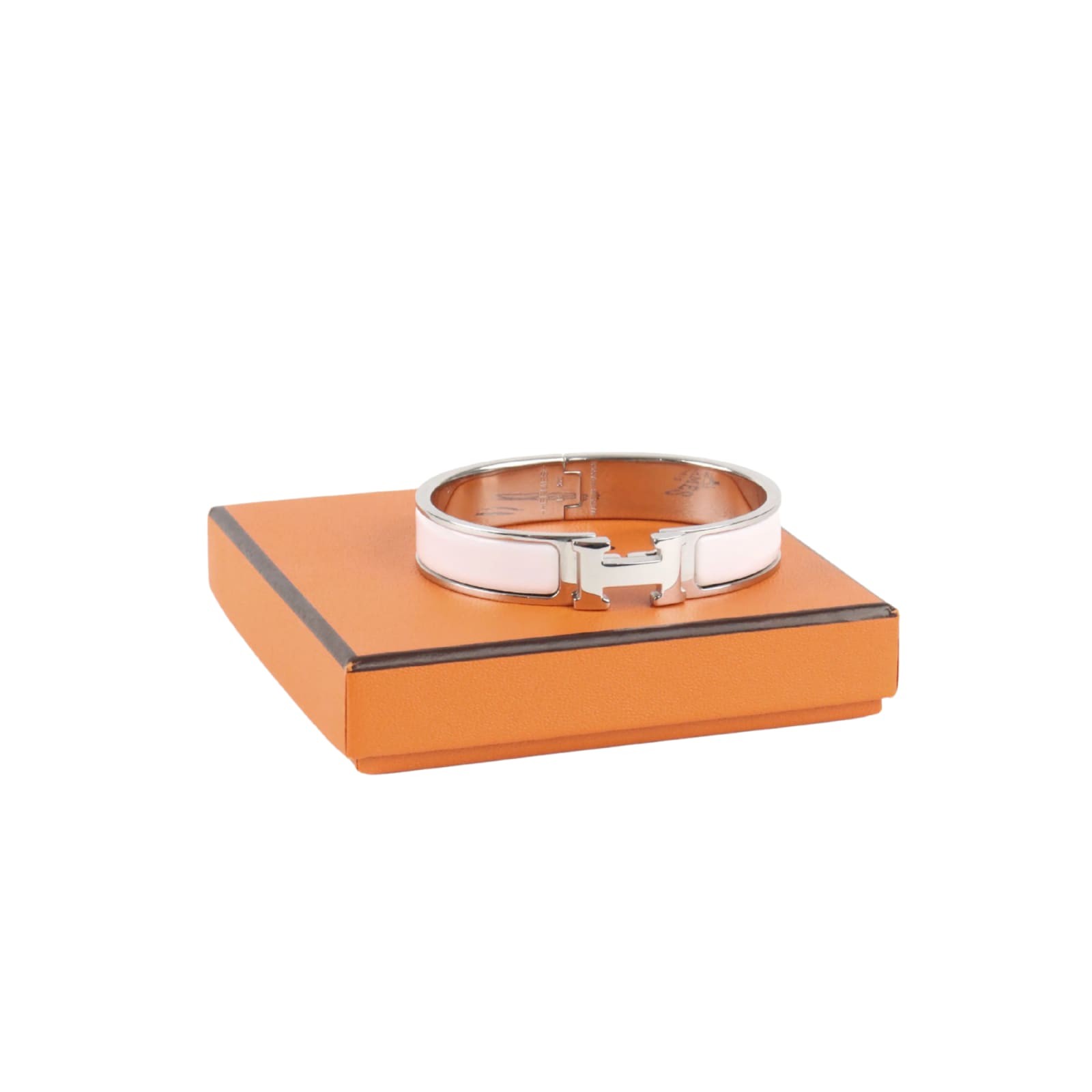 Hermès Hermès Clic H Bracelet PM Blanc Palladium-Plated | Authentic