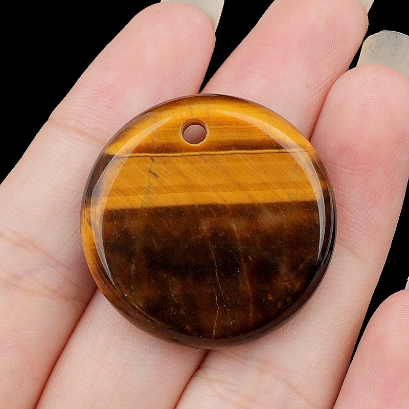 10pcs Mixed Natural Stone 30mm Round Beads Pendants DIY Jewelry Making Healing