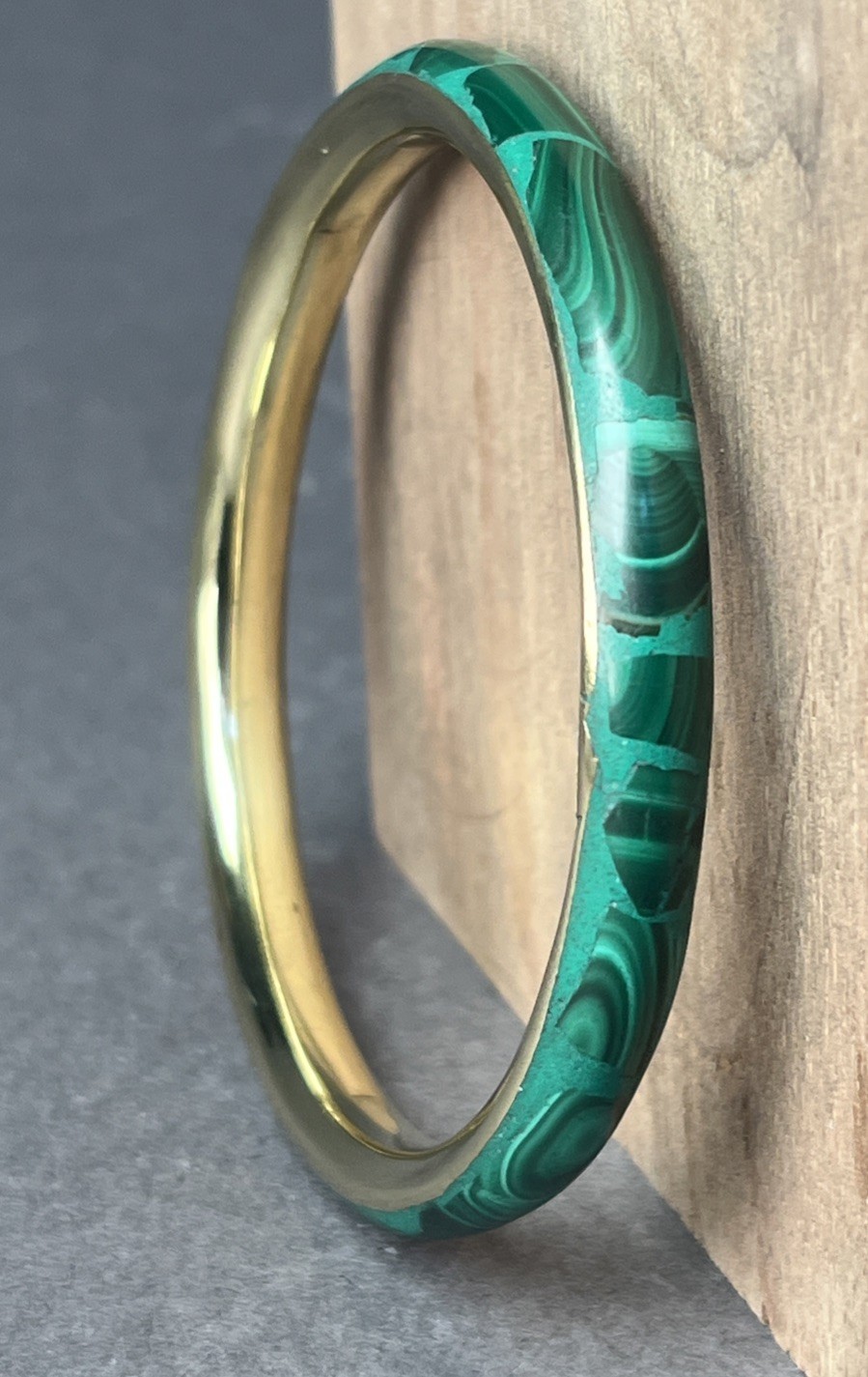 VGT Large Malachite Bangle Bracelet Malachite Bracelet Size Sm-Medium 6.0”-6.5”