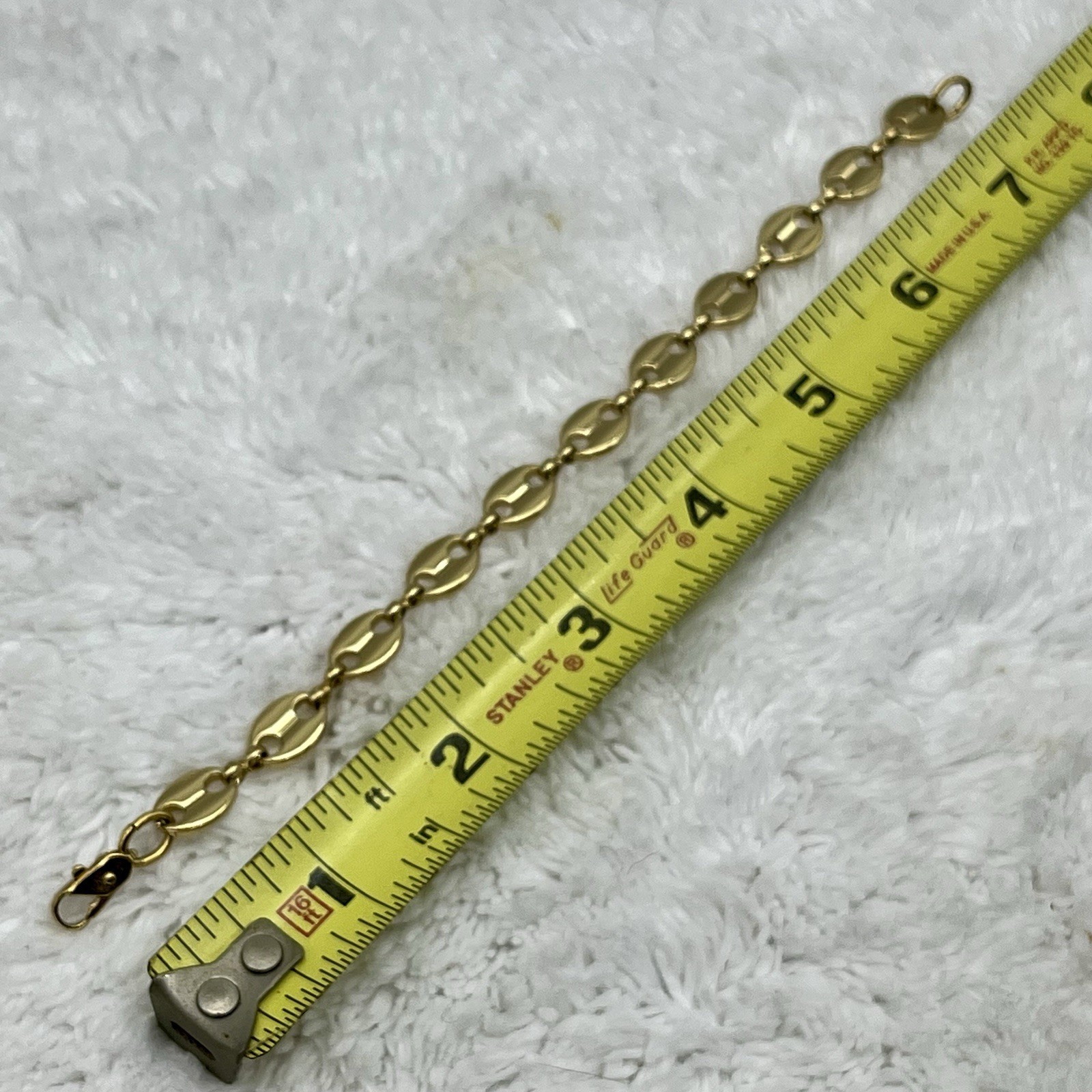Mariner Link Bracelet Gold Tone Anchor Chain Fits 6.75″ Wrist