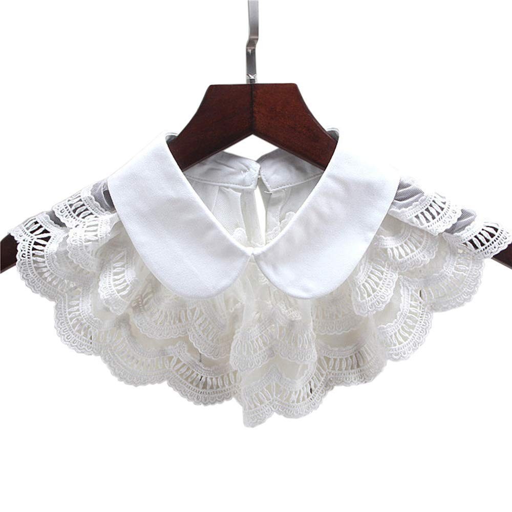 Layered Lace Detachable Half Shirt Blouse Faux Collar Neck Ruff Neck Collar F…