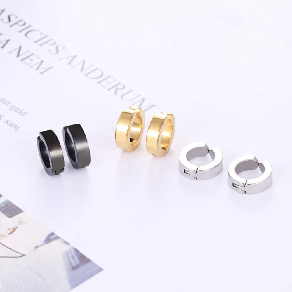 12 Pairs Stainless Steel Non Pierced Magnetic Earrings for Men Women CZ Clip …