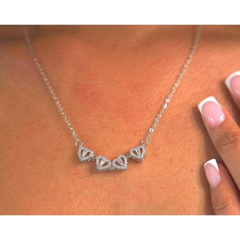 Silver necklace, heart necklace, Dainty necklace, Bridesmaid Gift, gift for her