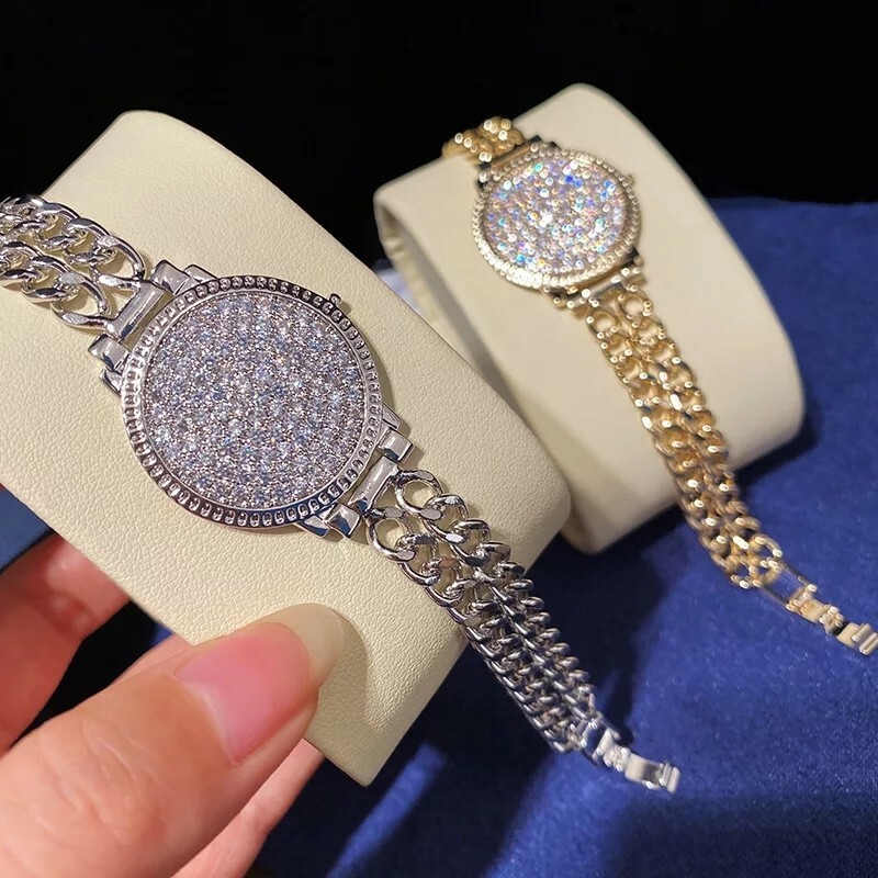 New Fashion Luxury Classic Punk Chain Bracelets Women Gold Silver Color Charm