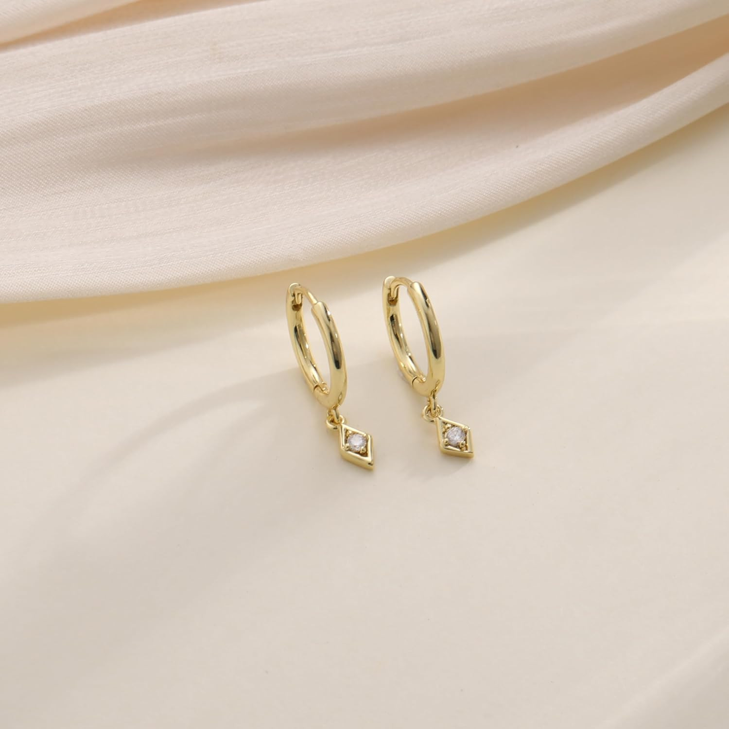 Gold Earrings for Women Trendy Dainty Paperclip Link Drop Dangle Earrings 14K Go