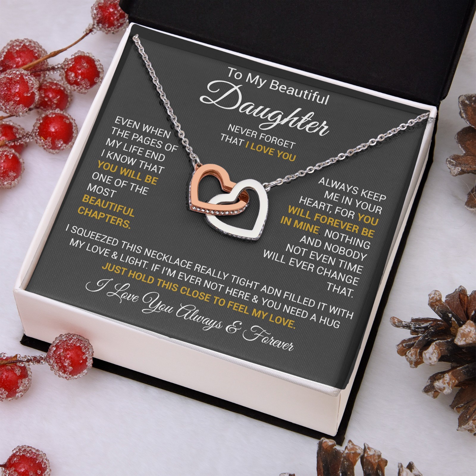 To My Daughter Necklace, Daughter Father Necklace, Daughter Gift From Dad, Mom