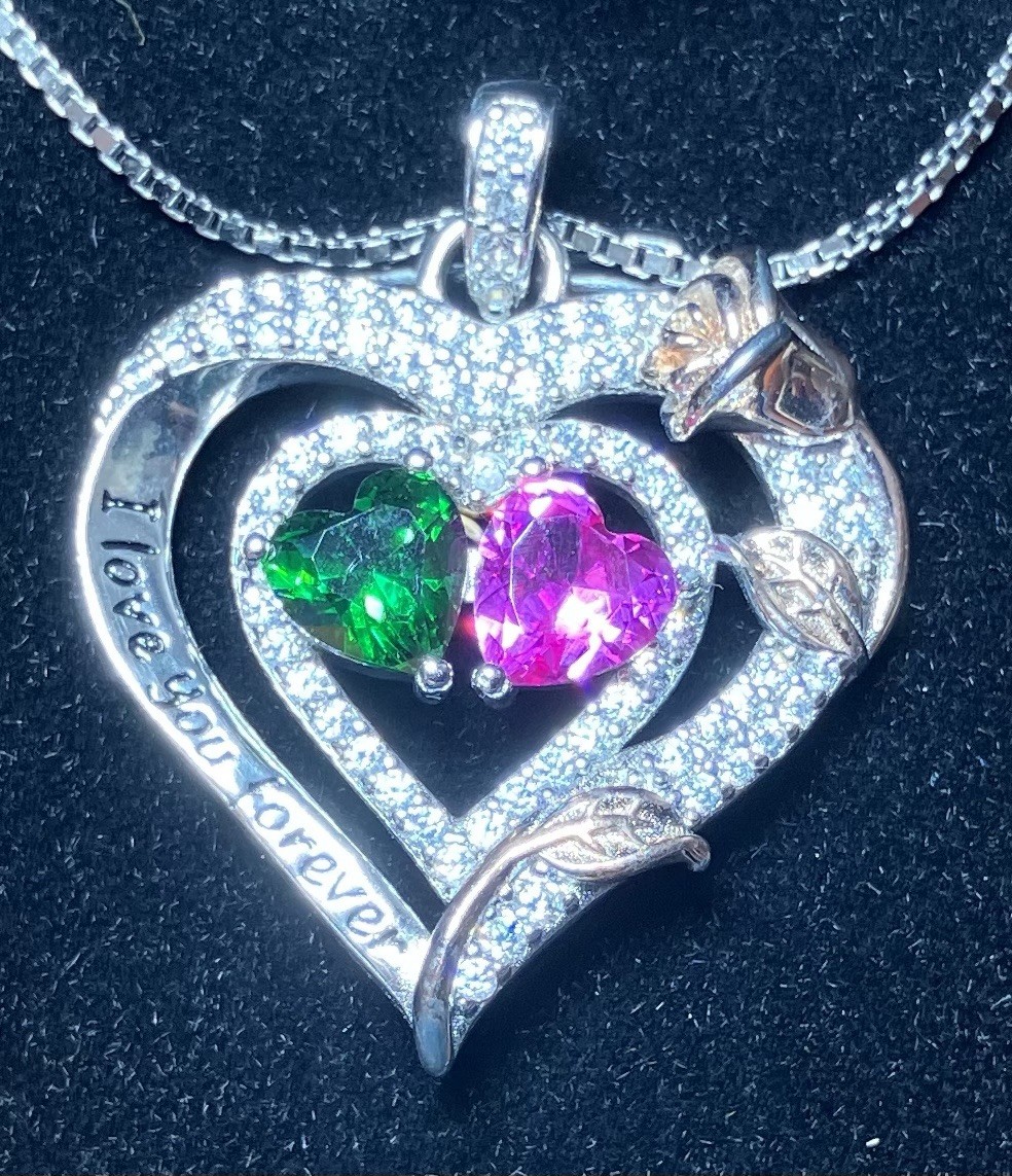 Brand New Sterling Silver Heart Pendant Necklace by IEFEL * I LOVE YOU FOREVER