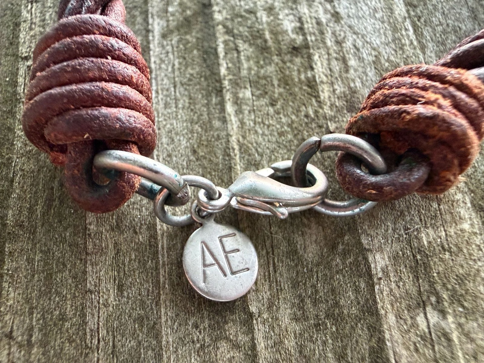 Authentic Y2K 2000’s American Eagle Outfitters Braided Leather Rope Bracelet