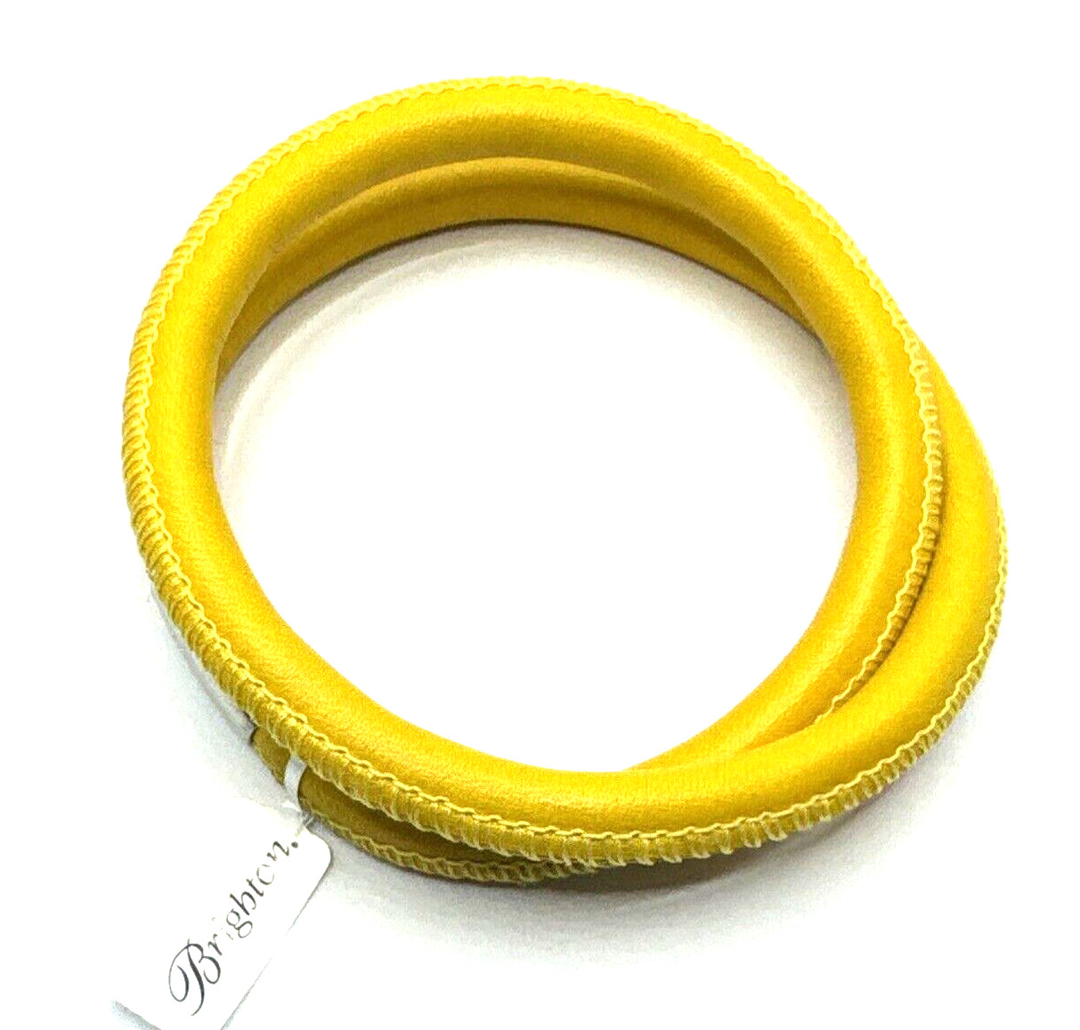 Brighton Woodstock Yellow Double Add Charms/Beads Leather Bracelet NWT 16in