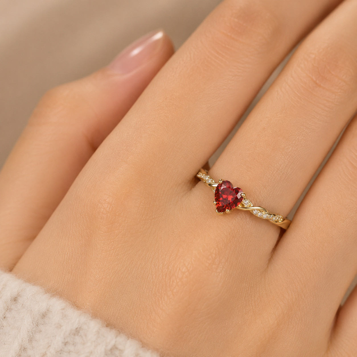 3.50ct Heart Cut Red Ruby/Diamond Engagement Band Ring 14k Yellow Gold Plated
