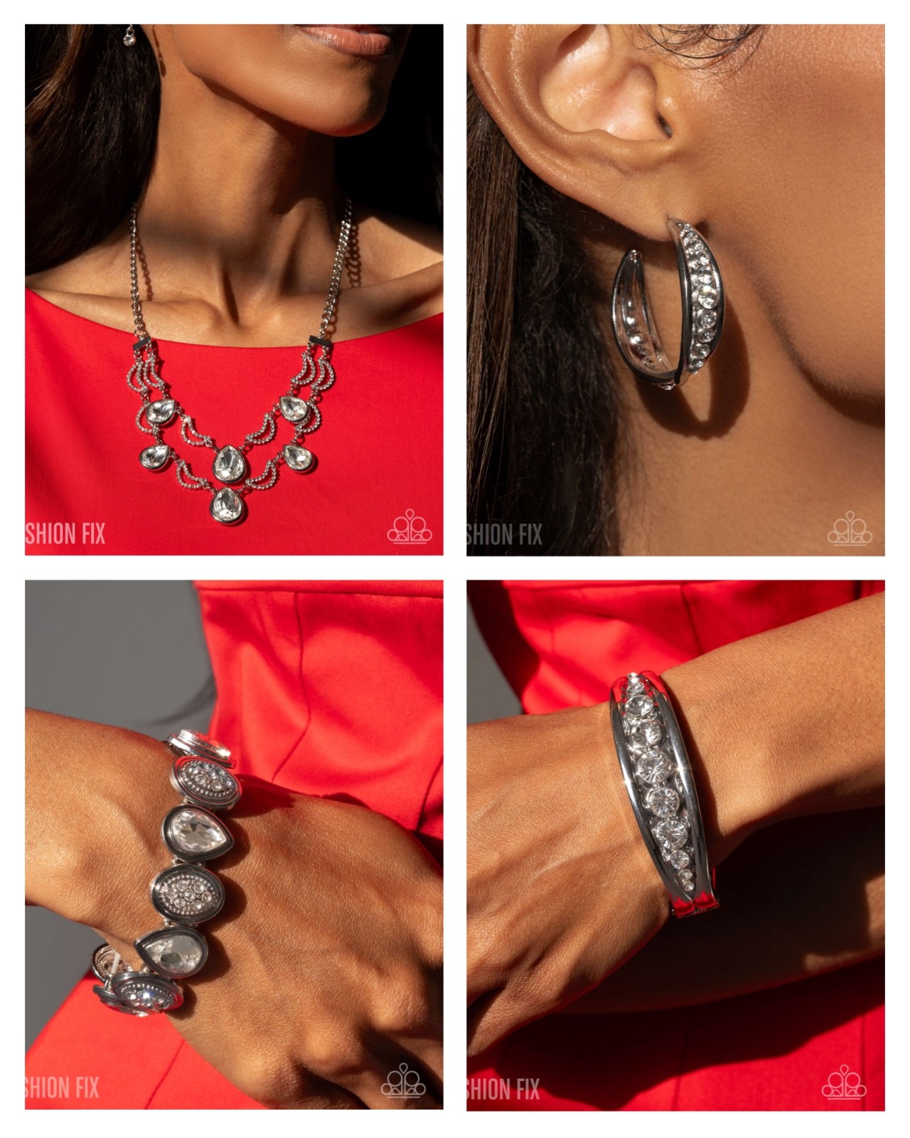 Paparazzi jewelry Fiercely Fifth Avenue July Fashion Fix Set – White Gems