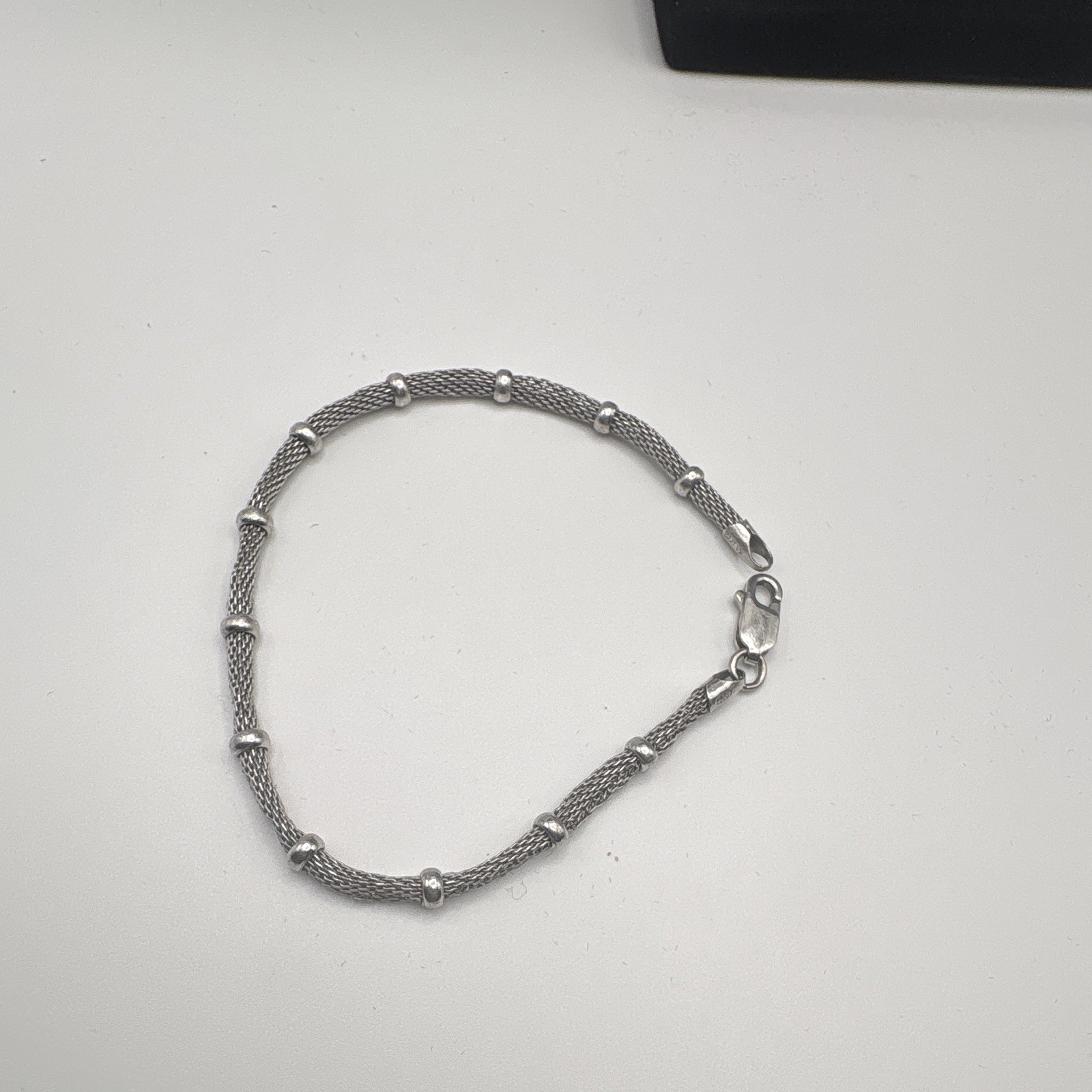 Italy 925 Sterling Silver Mesh Chain Bracelet 7 in Lobster Clasp 5 grams