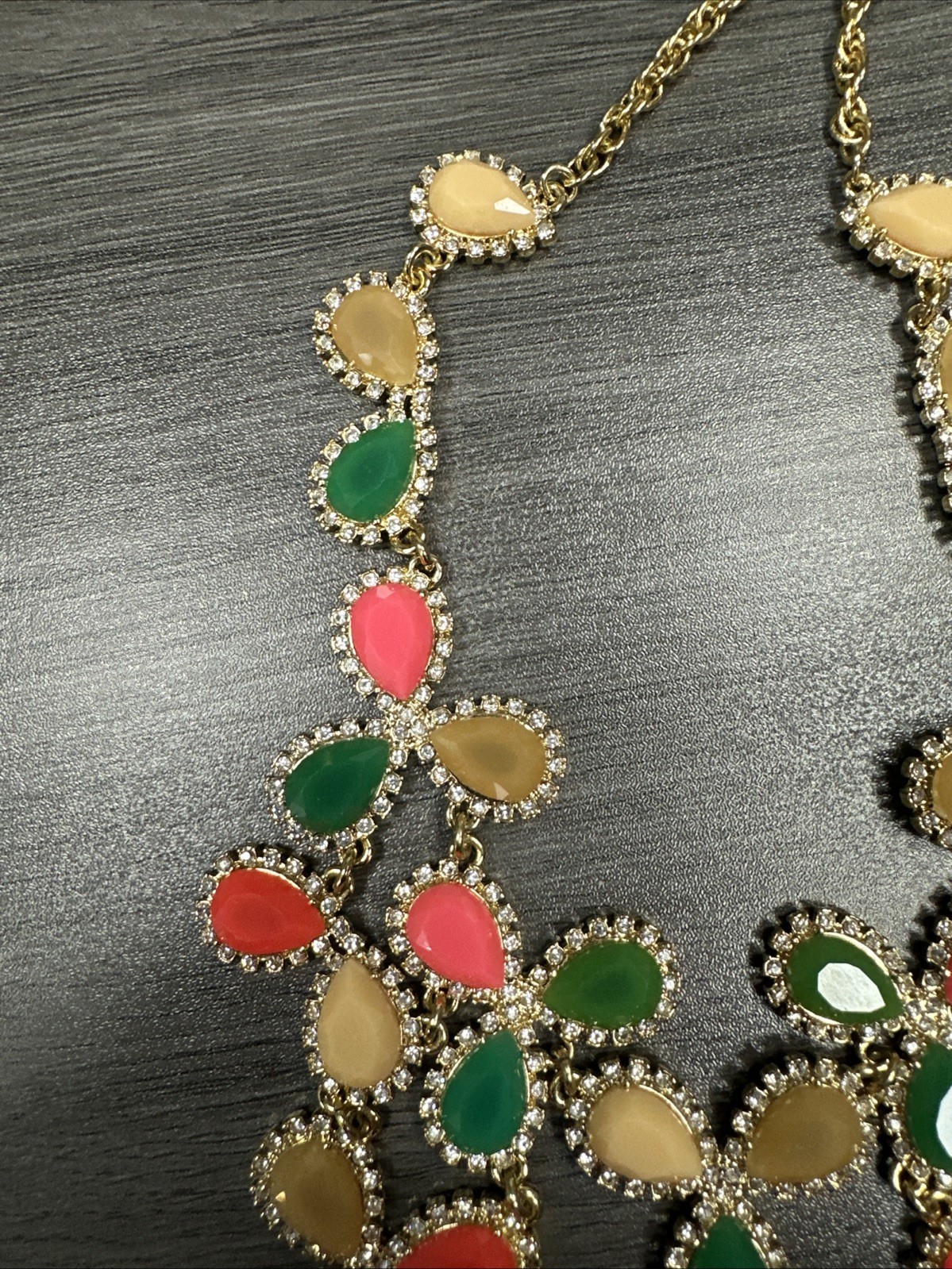 Kate Spade Blush Balloon Bouquet Necklace pink halo crystal green NEW