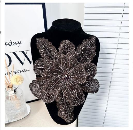 DIY Clothing Lace Sequin Beads Flower Embroideried Appliquothing Sew Accessories