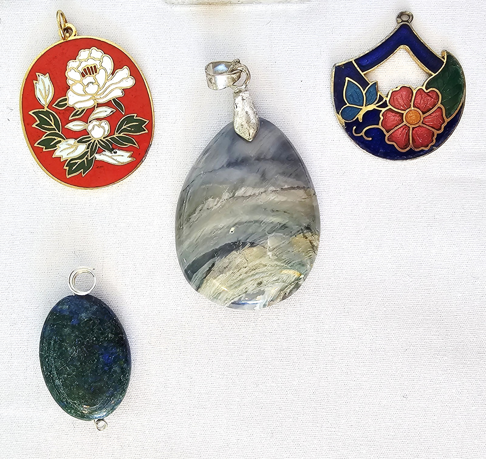 Mixed Lot of 20 Vtg to Now Costume Jewelry Pendants Various Colors Shapes Sizes