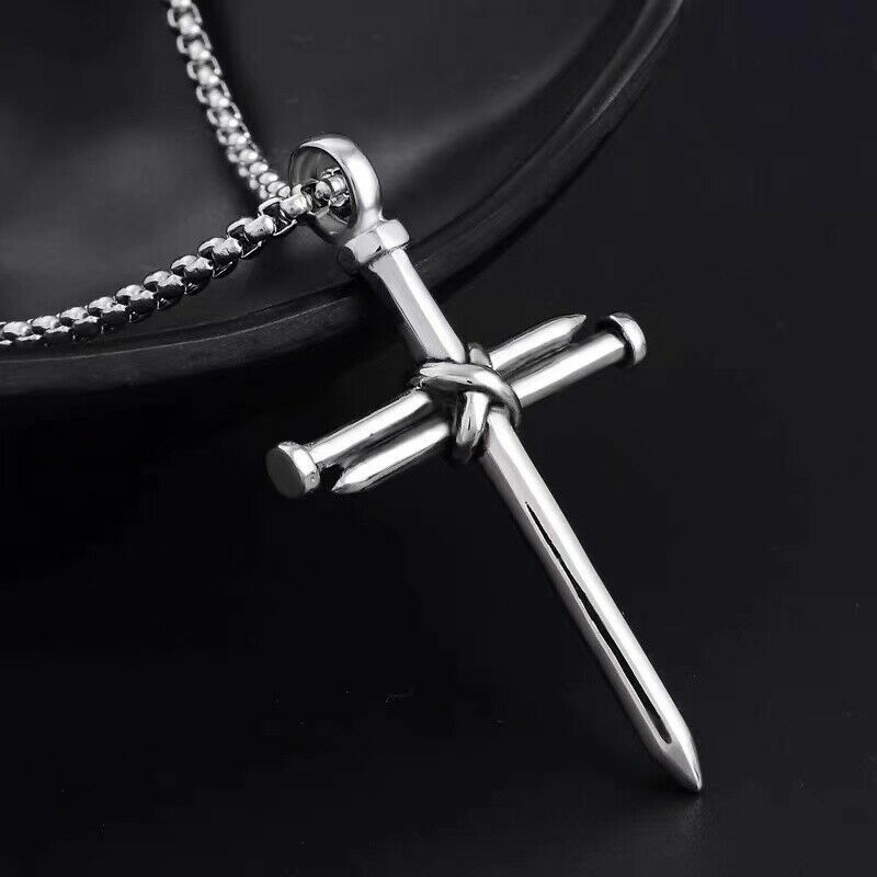Titanium Steel Cross Pendant 3 Nails Christian Father Men’s Popular Jewelry Gift