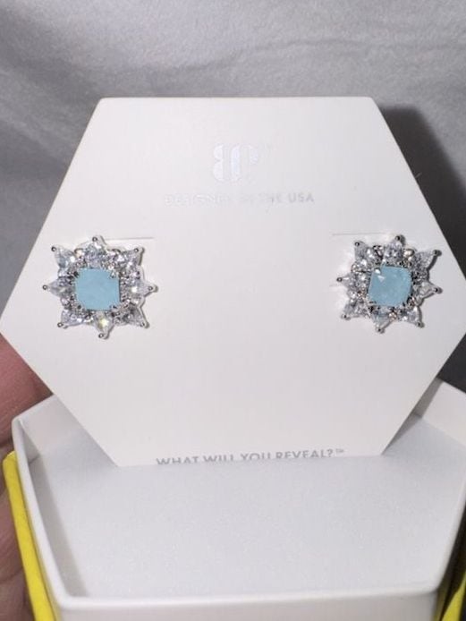 BP Yes, They’re Compliment Magnets. Created Baby Sky Blue Topaz on Rhodium