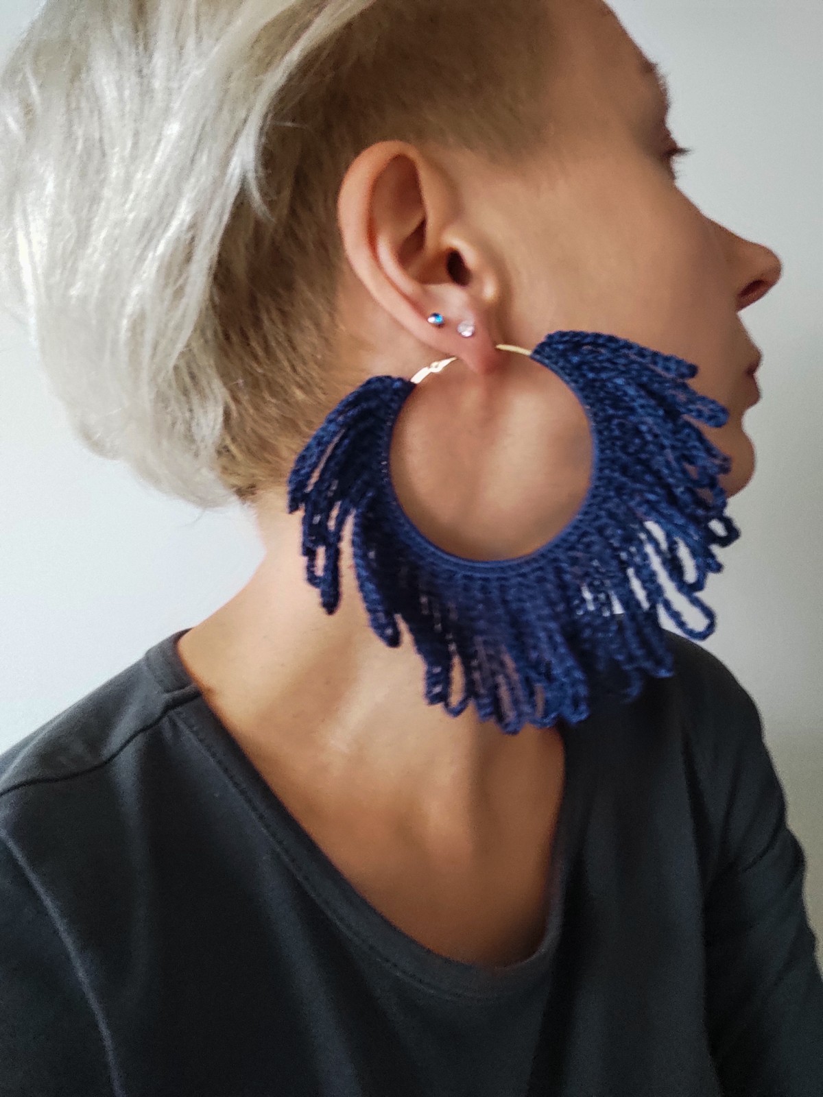 Extra large fringe earrings Oversized statement tassels earrings Big hoops