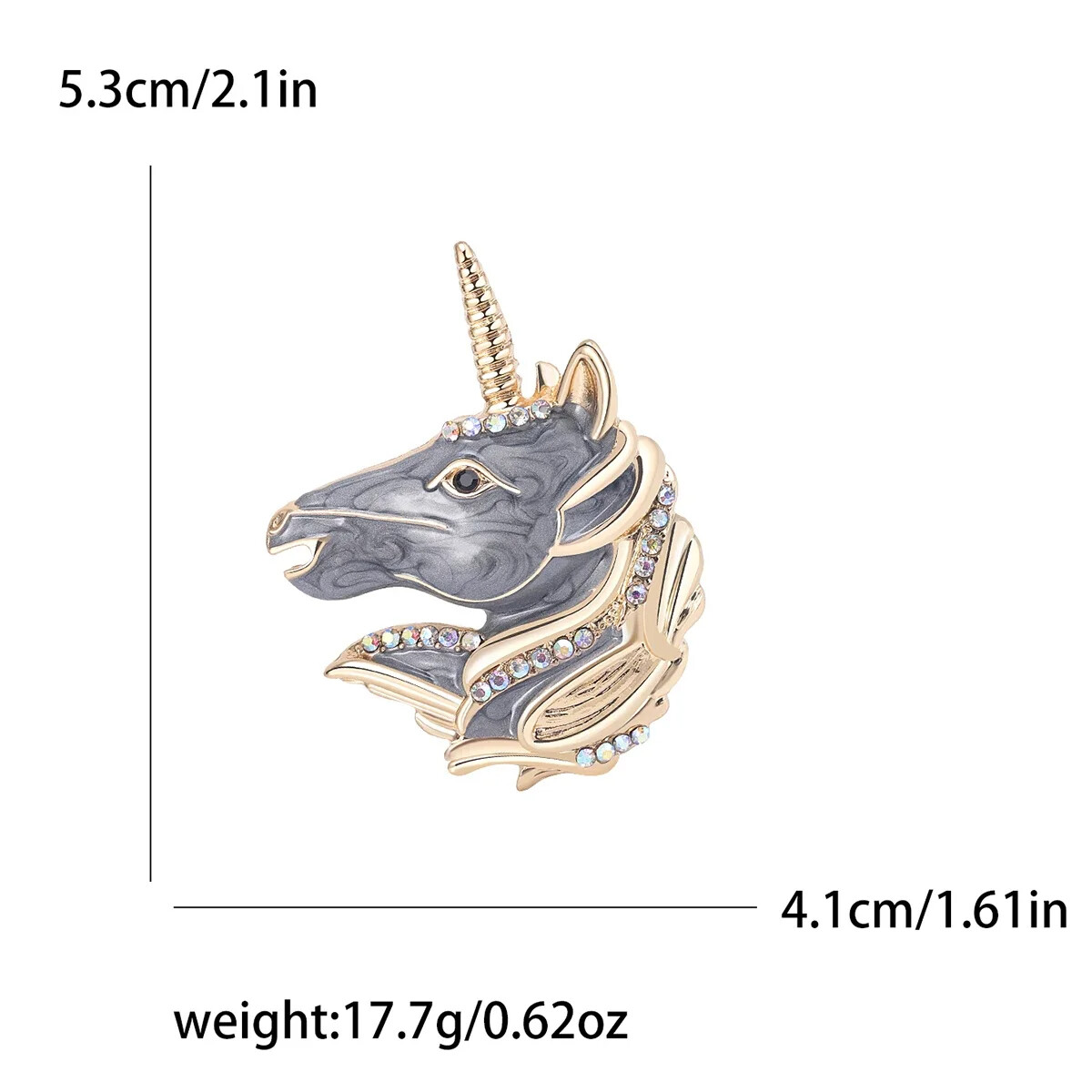 Rhinestone Unicorn Brooches Design Horse Pins Women Men Friend Gifts Hot Sale