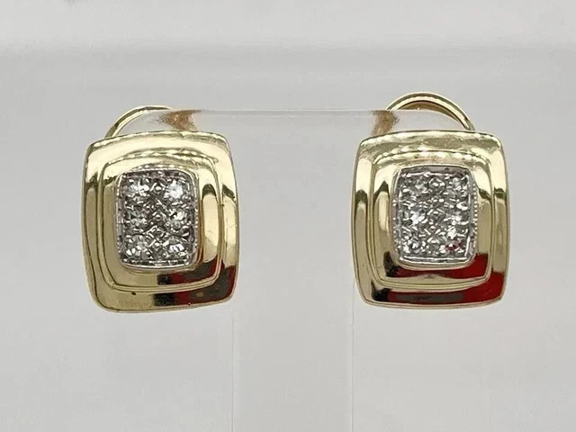 14k Yellow Gold Plated Cushion Shaped 1.79Ct Real Moissanite Omega Back Earrings
