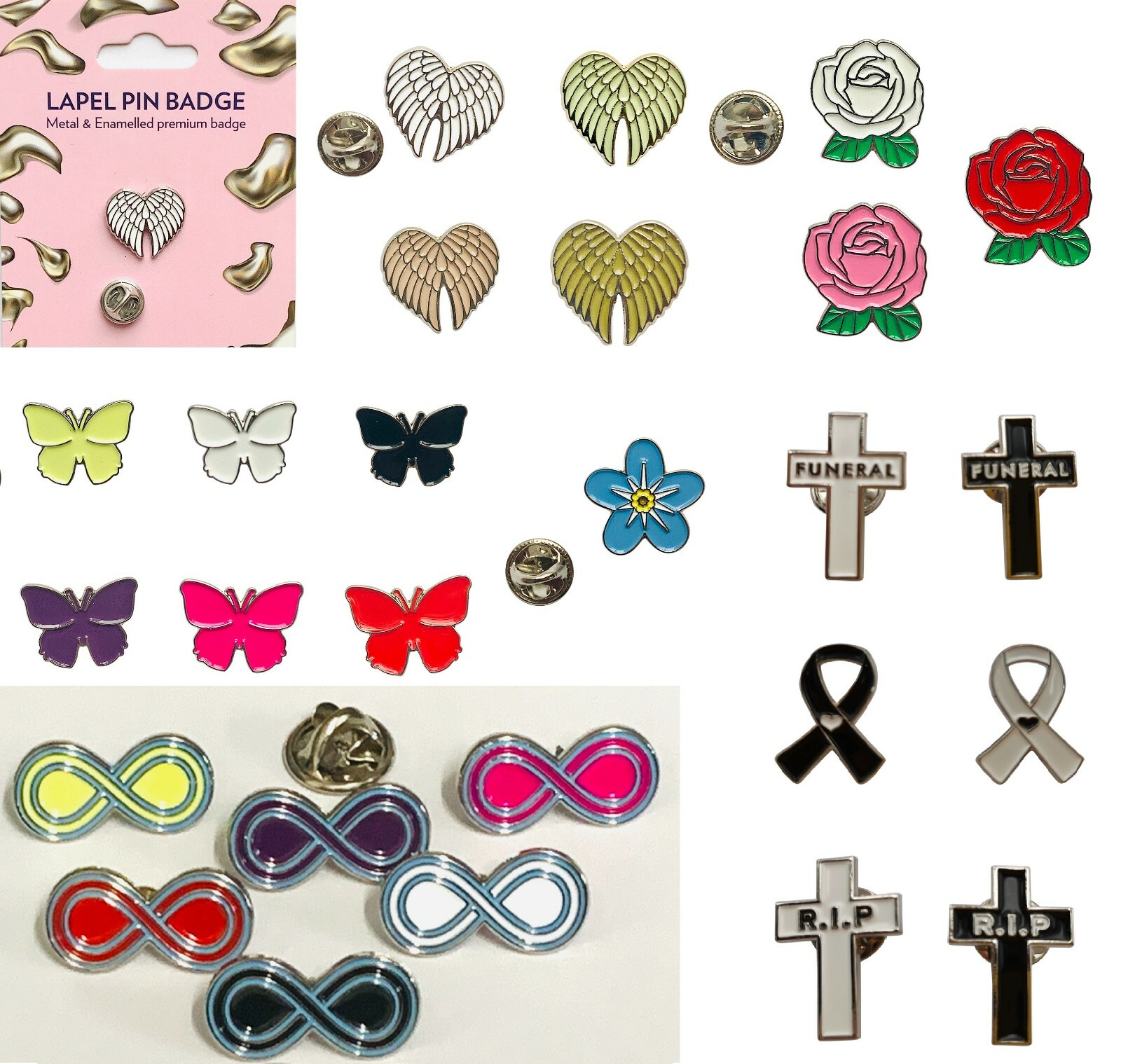 In Memorial Lapel Pin Badges, Memory Funeral Brooch, + loved ones hobby or pets