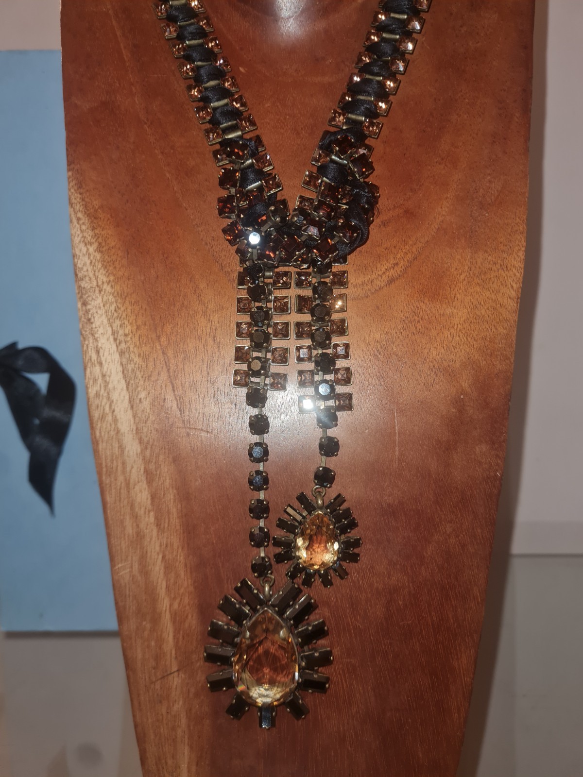 LANVIN Crystal mesh and silk ALBER ELBAZ necklace