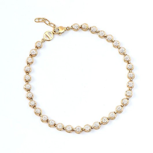 0.25 Ctw Natural Diamond 18KGP Designer Bracelet 7.5 Yellow Gold