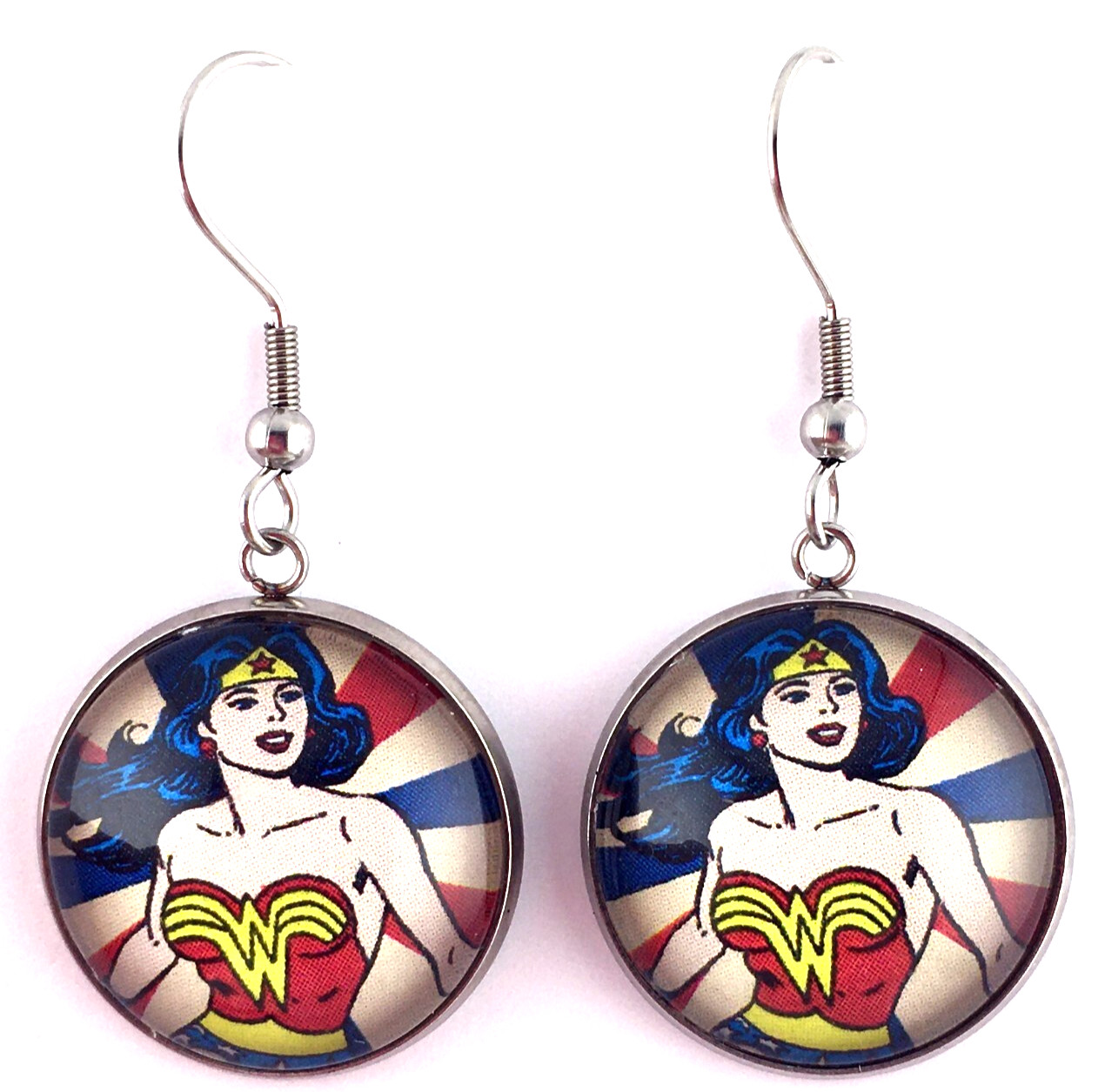 WONDER WOMAN Key Ring Necklace Cufflinks Tie Clip Pinback Earrings Jewelry Sets