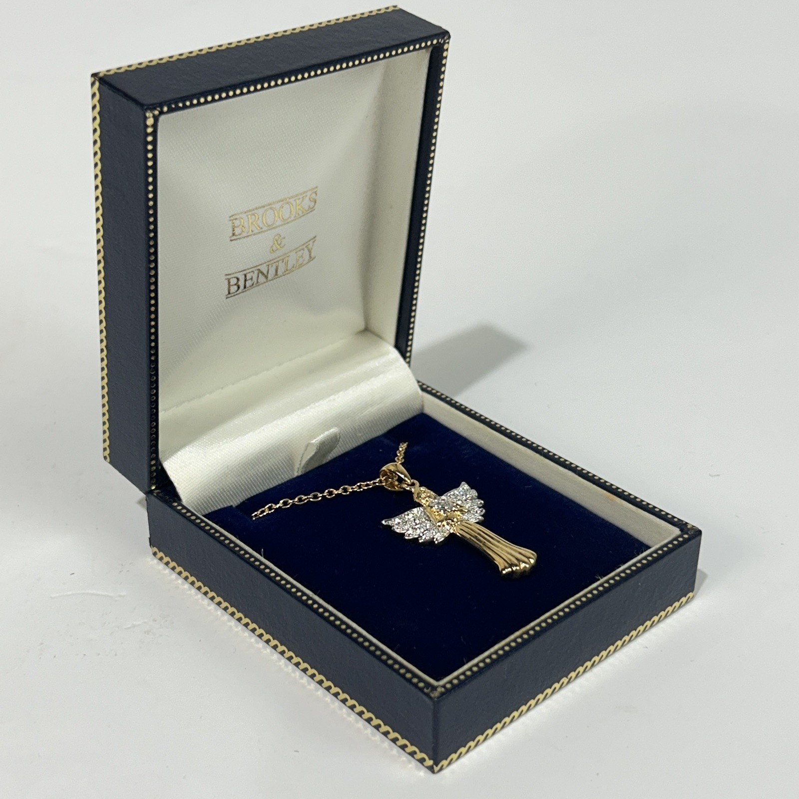 Brooks & Bentley 18 Carat Gold Plated Angel Necklace With Diamanté Boxed