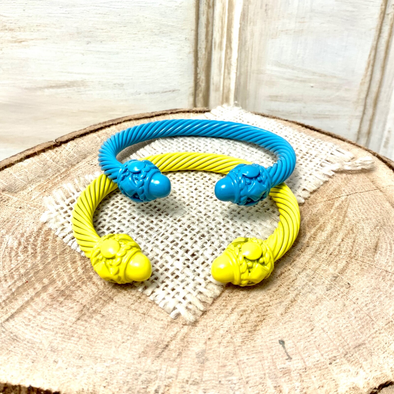 New trendy color 7mm cable cuff bracelet stackable must have items point fashion