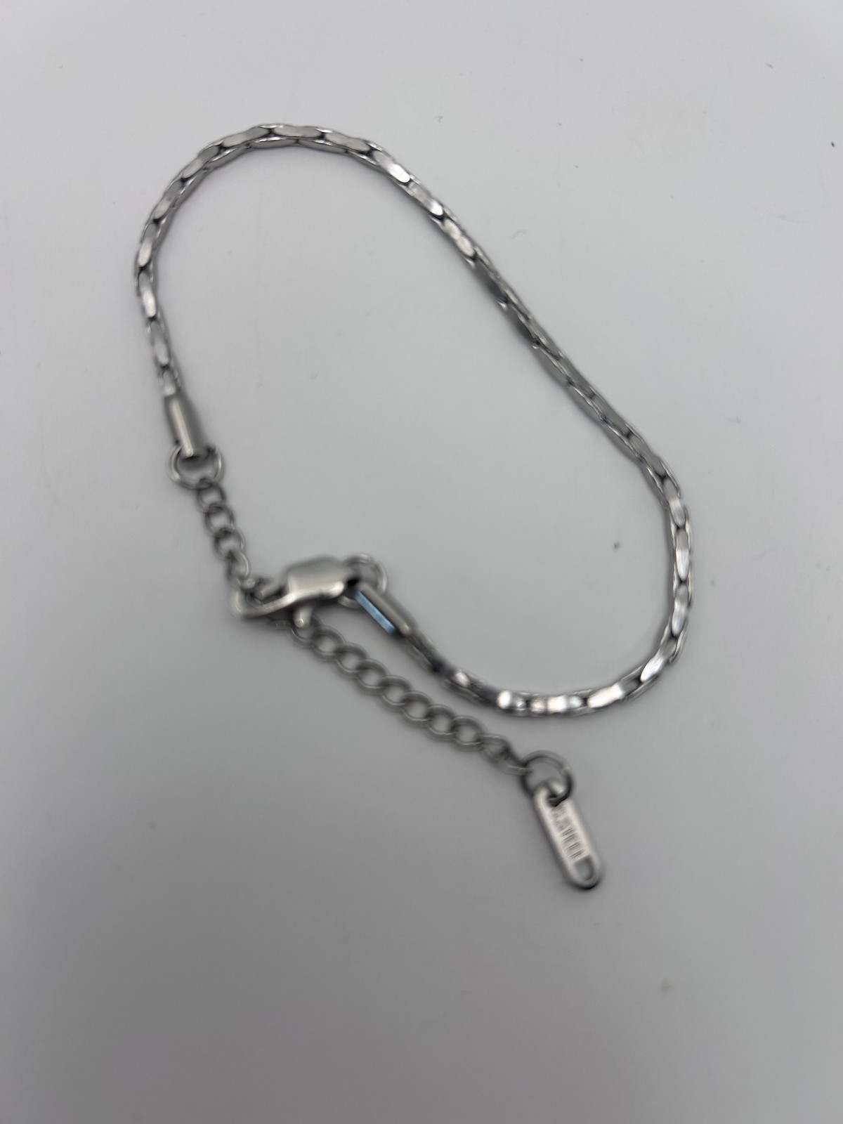 Bracelet Stainless Steel Chain Silver Tone Adjustable Lobster Clasp Minimalist
