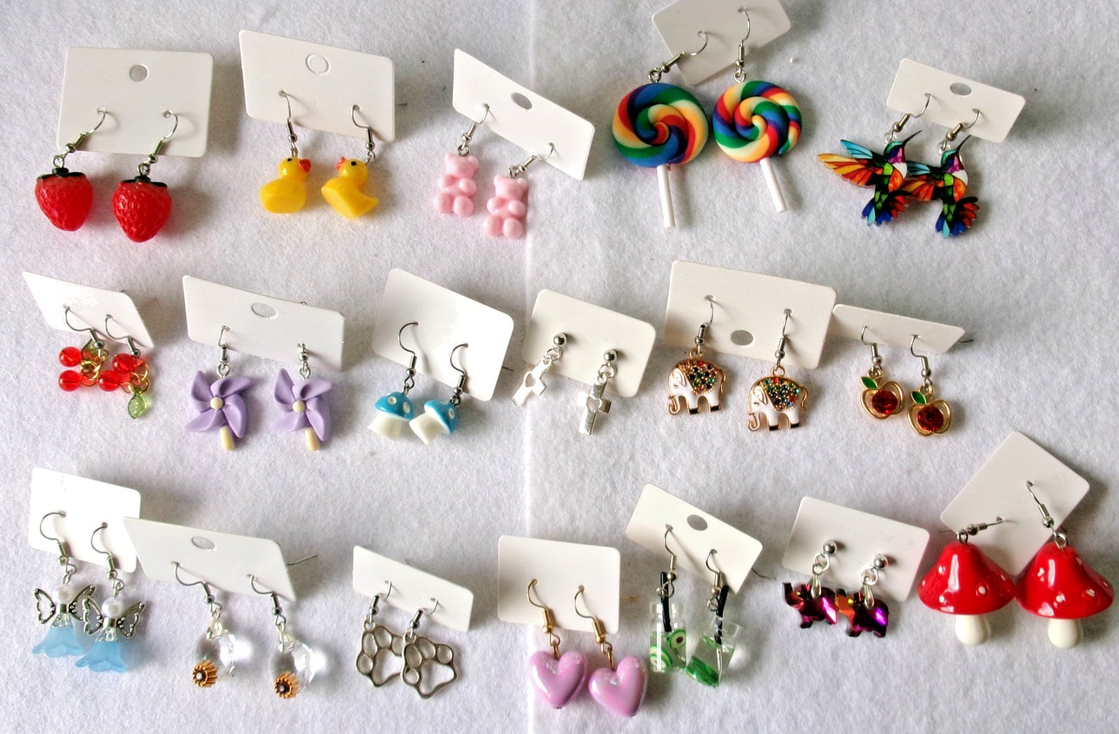 children little girl earrings lot of 18 free shipping
