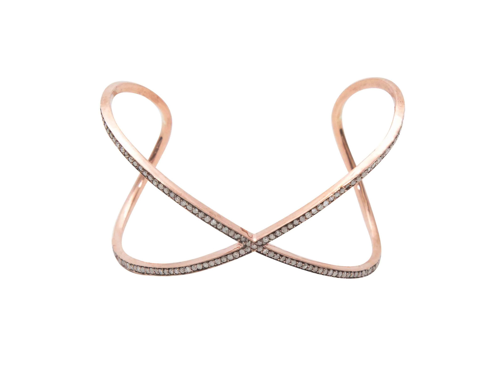 Rose Gold Jennifer Miller Pave Diamond Cuff Bracelet