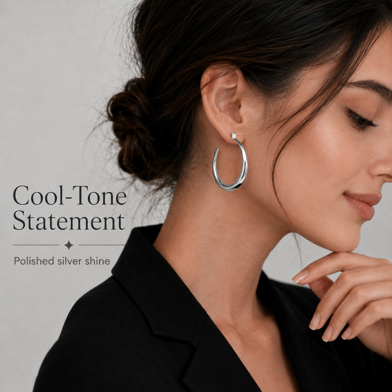 Uxvwez 18k Gold Silver Hoop Earrings for Women with Square CZ Stud