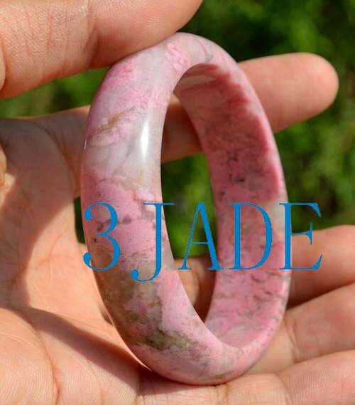 60mm Natural Rhodonite Gemstone Bangle Bracelet