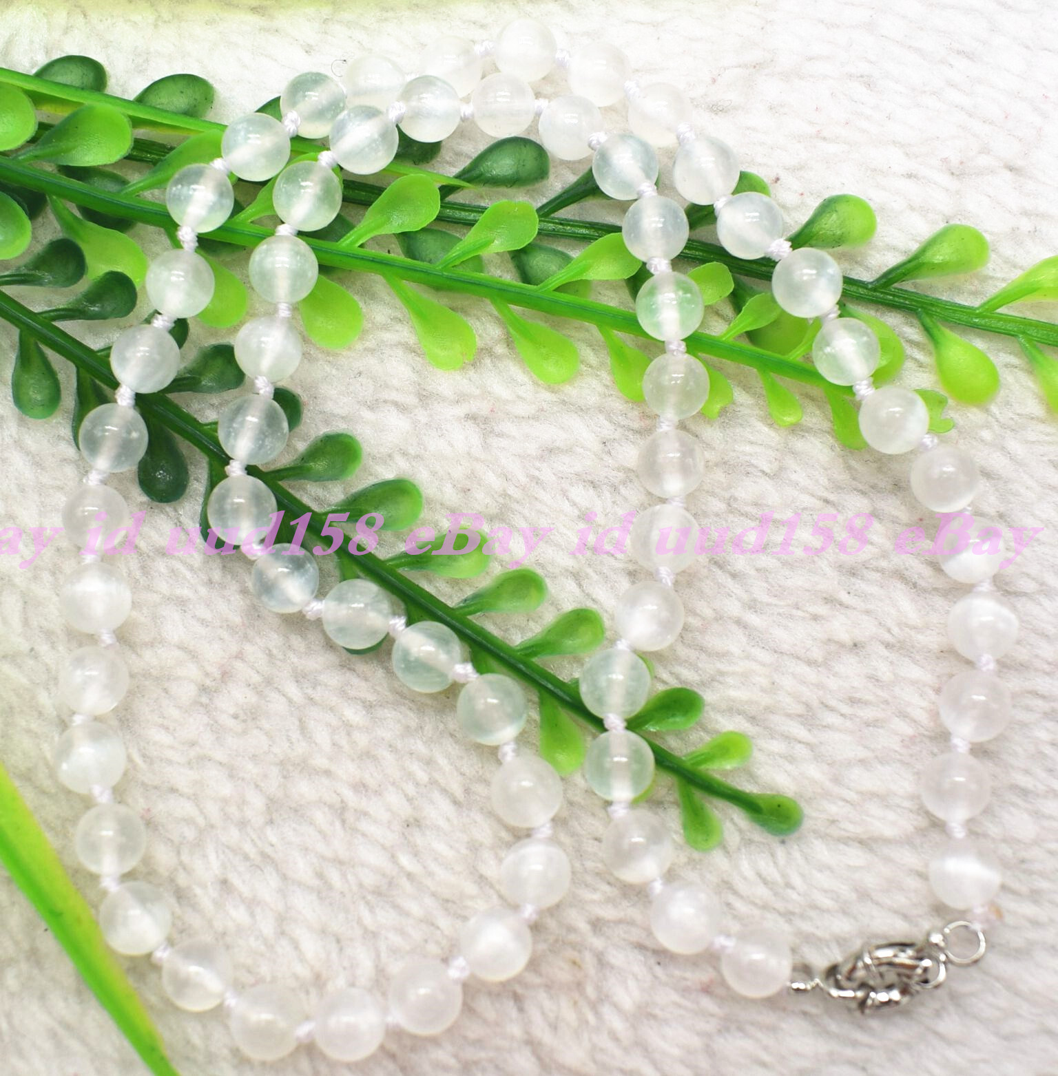 Rare Natural Selenite Smooth Round Gemstone Beads Necklace 16-36″ – Grade AAA
