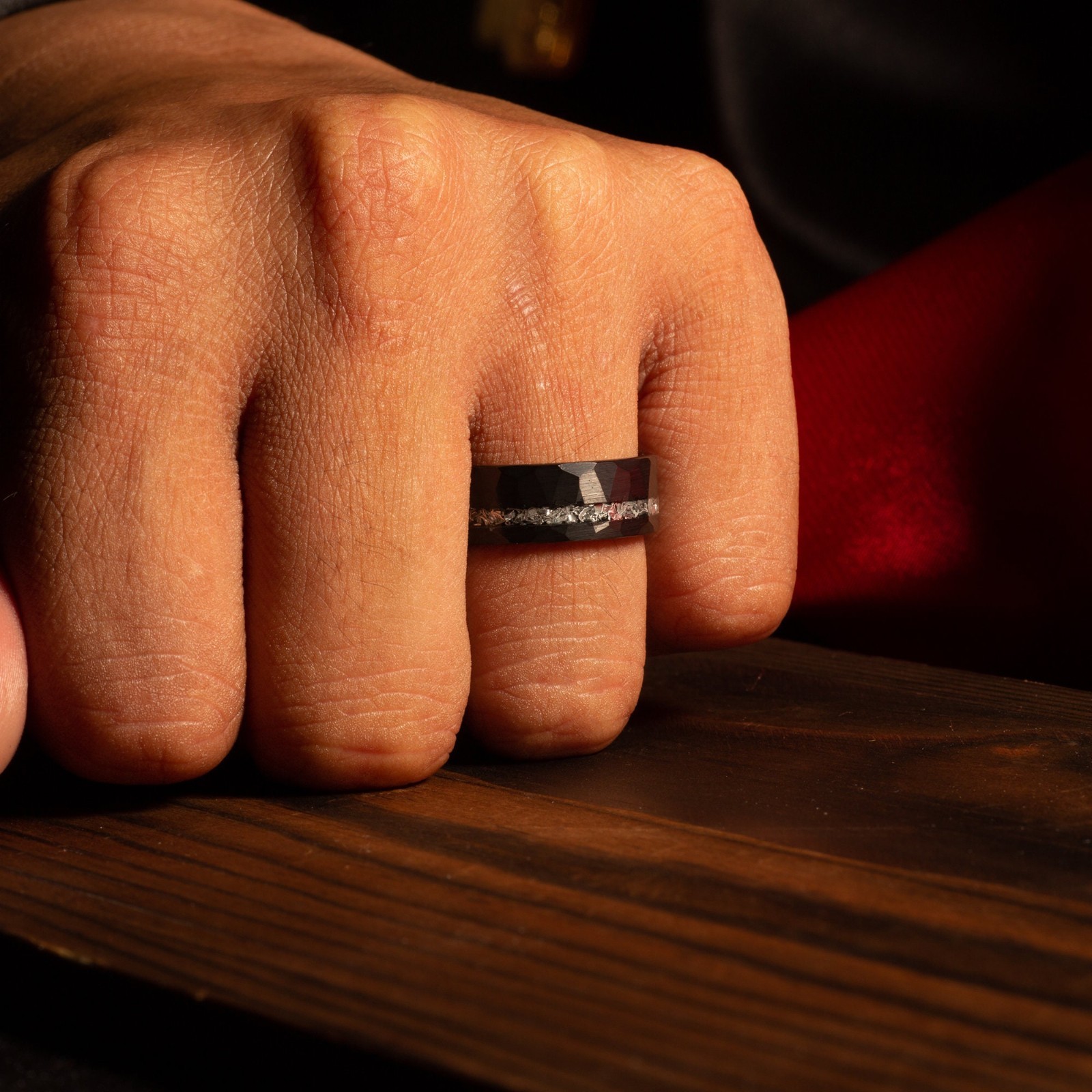 Eternal Cosmo – Black Meteorite Inlay, Tungsten Carbide Couple’s Wedding Bands