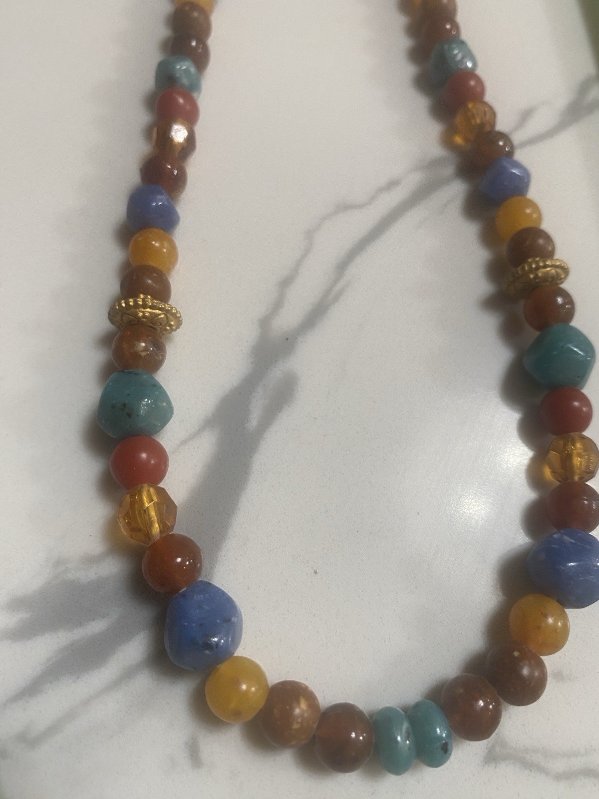Liz Claiborne Multicolor Beaded Necklace 29in Ball/Bead Chain Lobster Clasp