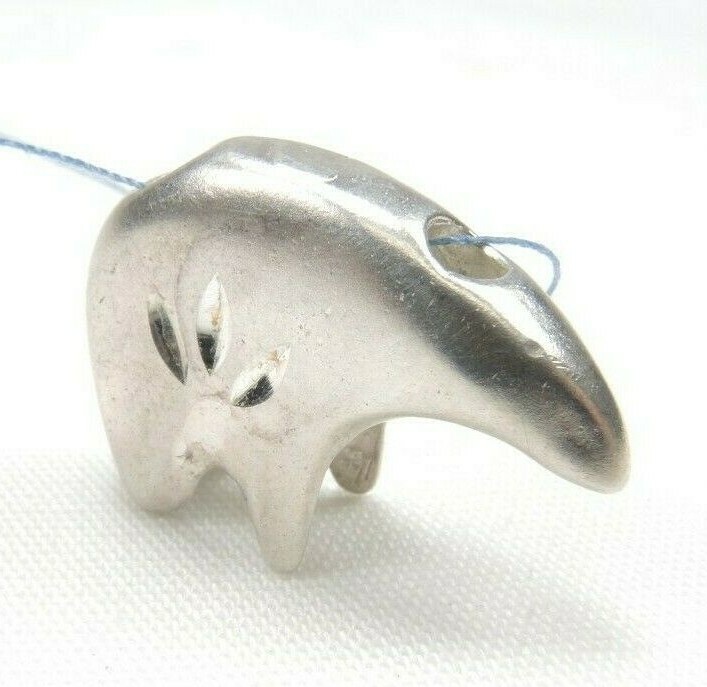 925 Silver Polar Bear Pendant 3+ grams New Old Stock
