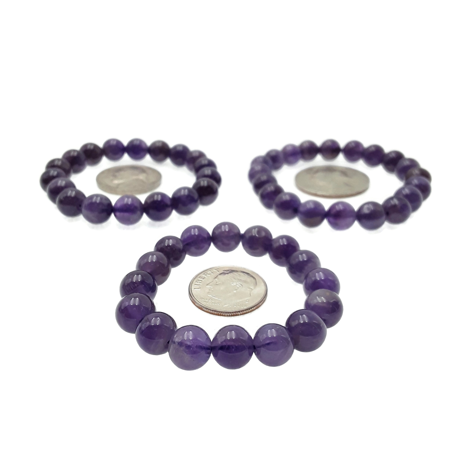 Amethyst Small Children’s Bracelet Smooth Round 8mm Beads Approx 2-3″ Inches