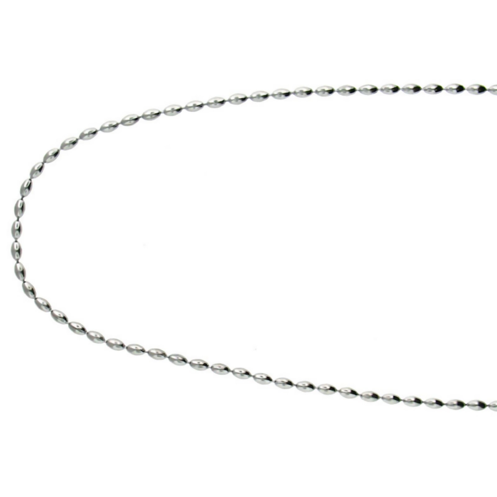 Oval Bead Ball Chain Surgical Stainless Steel 15-30 inch 2.4mm Hypoallergenic