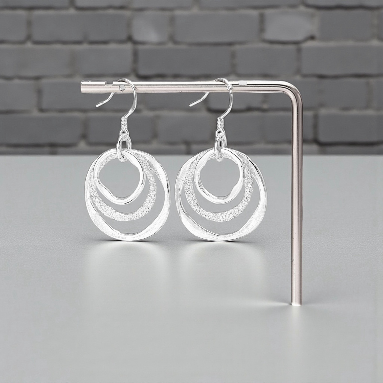 Earrings 925 Sterling Silver Filled Women’s Elegant Round 2cm Studs Pierced A2