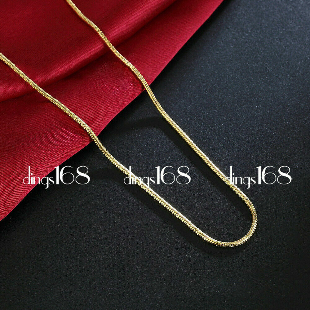 Men &Women’s 18K Yellow Gold Filled 34 inch 2 mm wide Round Snake Chain Necklace