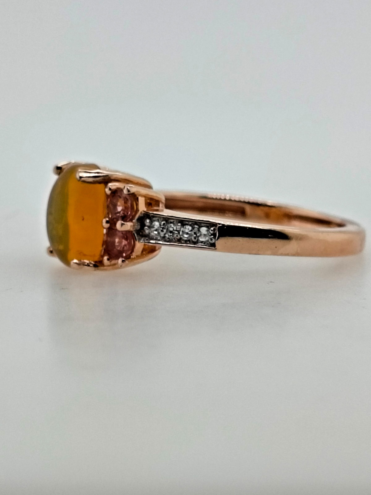 Sterling Silver Multi Gemstone Rose Gold Ring for Women Size 7
